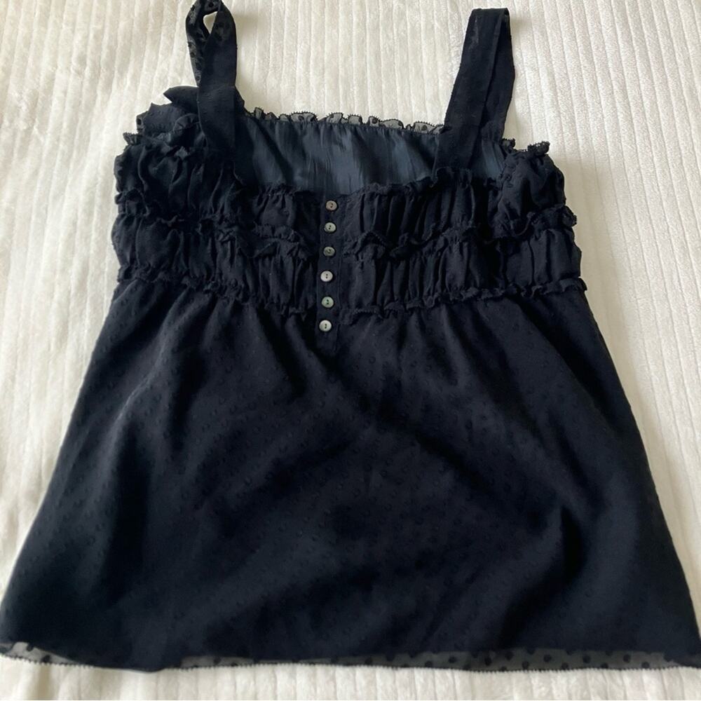 Y2K Juicy Couture Delicate Black Lace Whimsigoth Silk Top